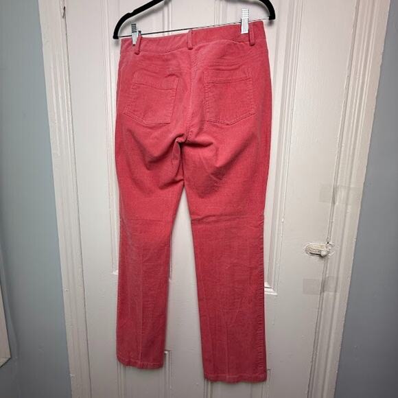 Brooks Brothers Lucia Pants Womens 4 Pink Corduroy Straight Leg Zip Fly Low Rise - Picture 6 of 9